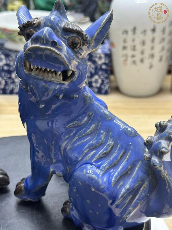 古玩陶瓷鈞釉獅子擺件真品鑒賞圖