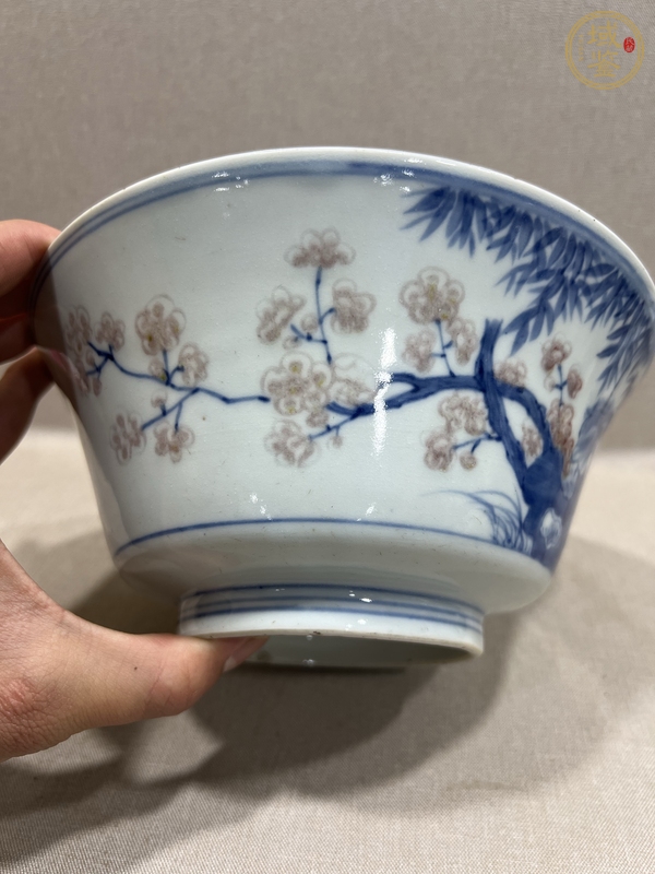 古玩陶瓷青花釉里紅碗真品鑒賞圖