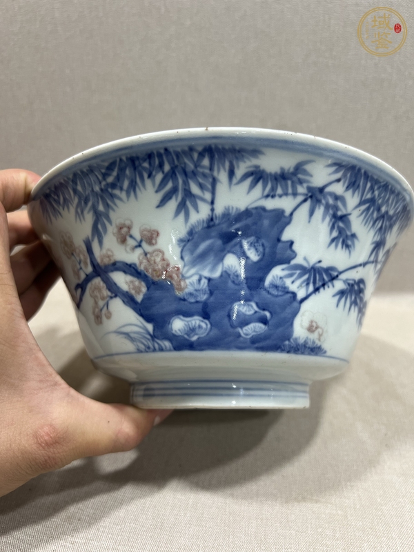 古玩陶瓷青花釉里紅碗真品鑒賞圖