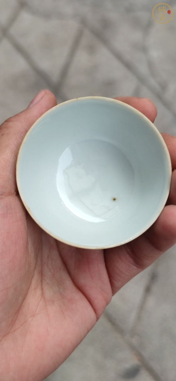 古玩陶瓷松石綠釉茶杯真品鑒賞圖