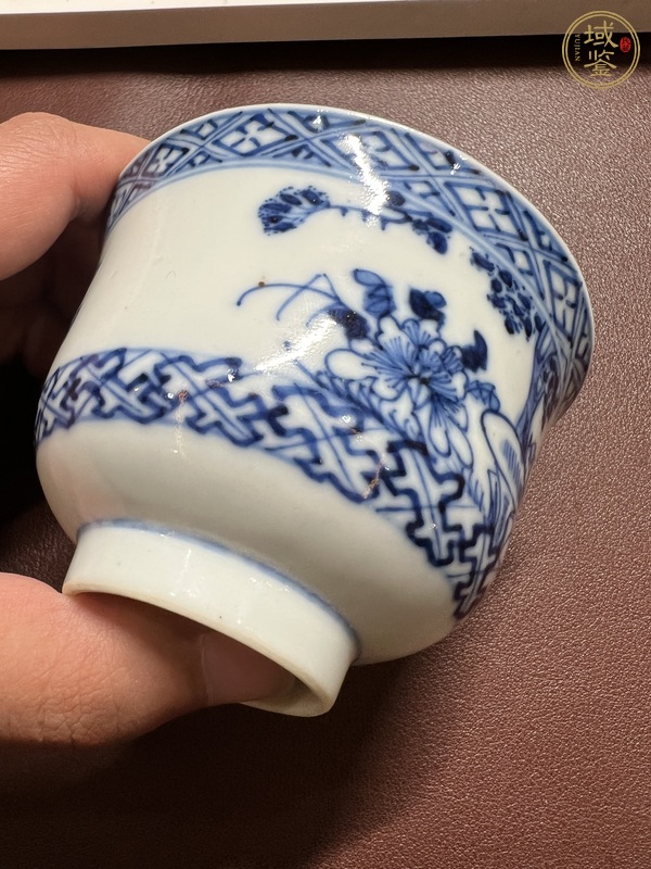 古玩陶瓷清光緒青花花鳥紋杯真品鑒賞圖