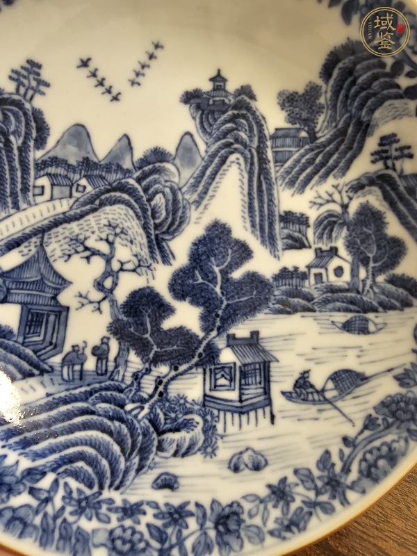 古玩陶瓷青花山水人物故事紋盤真品鑒賞圖