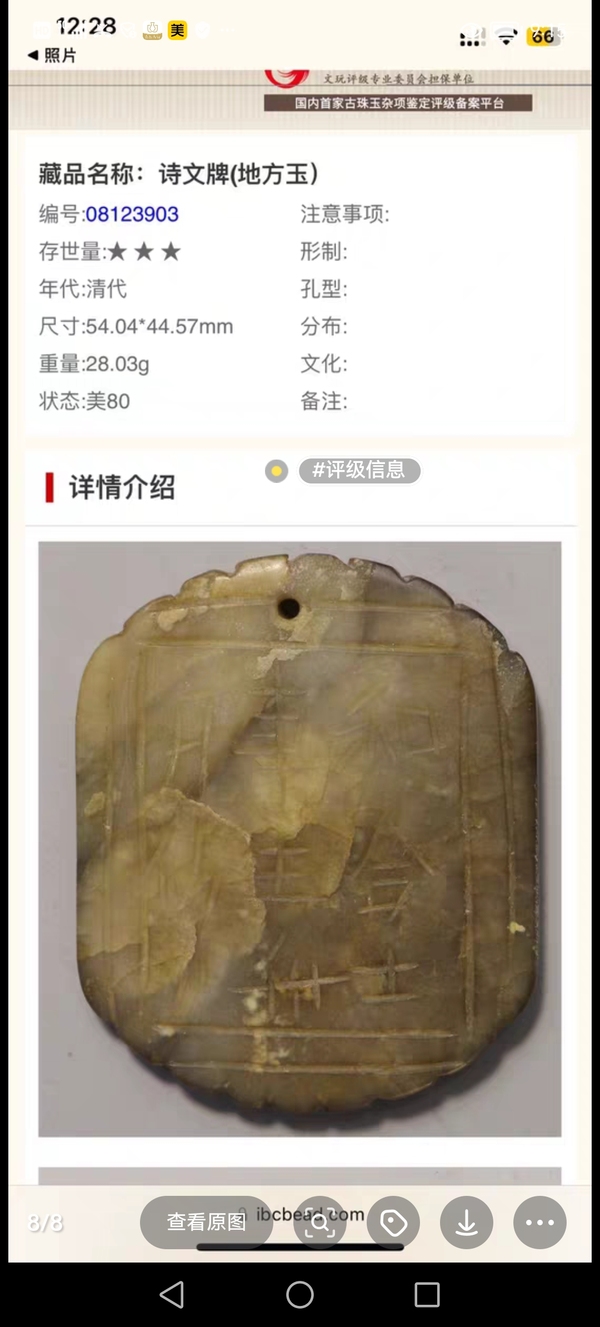 古玩玉器清代地方玉雕“詩(shī)文牌”拍賣，當(dāng)前價(jià)格2800元