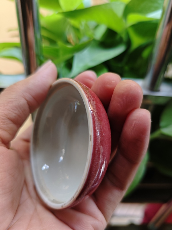 古玩陶瓷豇豆紅釉印泥盒拍賣,當前價格28000元