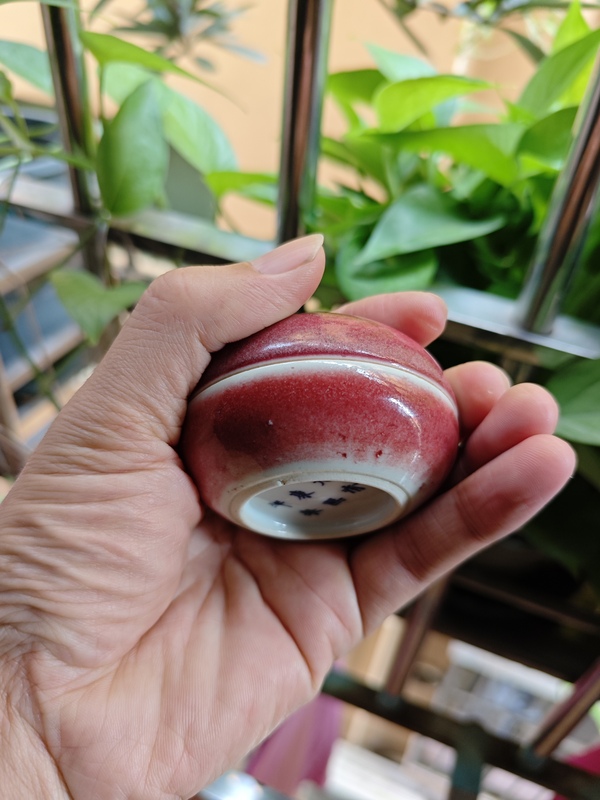 古玩陶瓷豇豆紅釉印泥盒拍賣,當前價格28000元