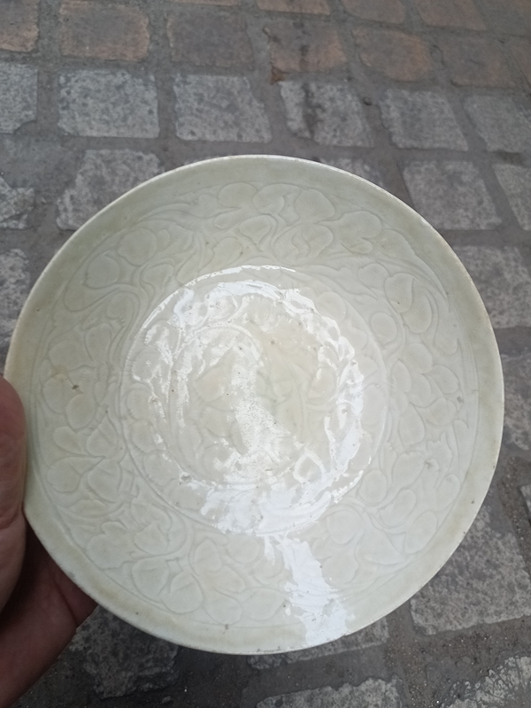 古玩陶瓷北宋湖田窯青白釉刻花盤拍賣,當前價格48000元