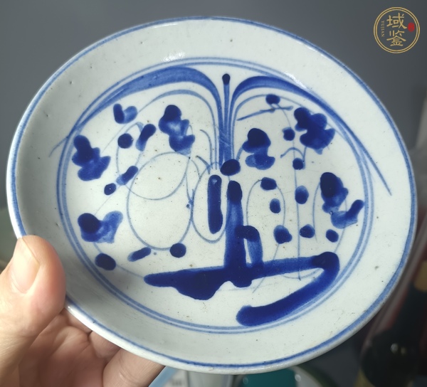 古玩陶瓷松竹梅青花盤真品鑒賞圖