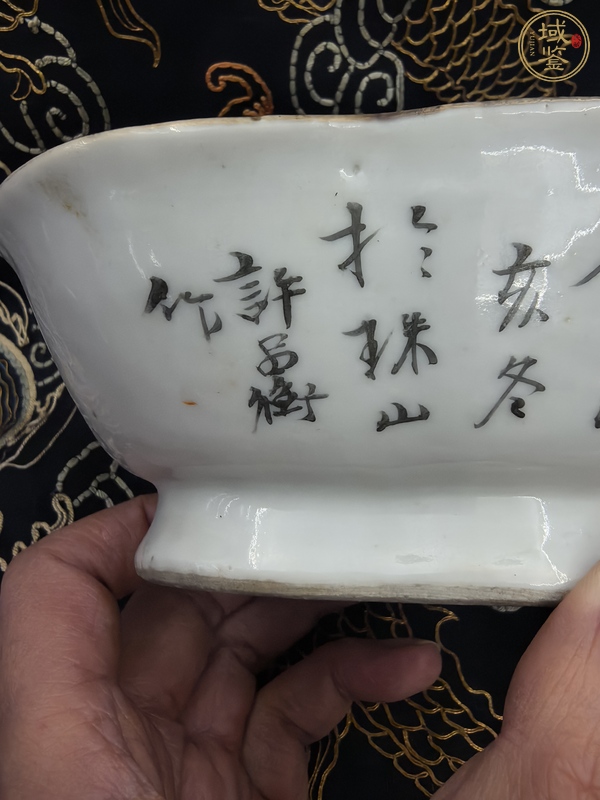 古玩陶瓷粉彩博古圖貢碗真品鑒賞圖