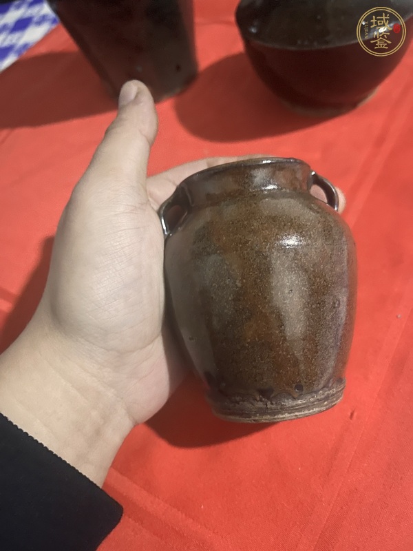 古玩陶瓷茶葉末釉雙系罐真品鑒賞圖