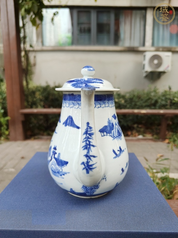 古玩陶瓷青花山水壺真品鑒賞圖