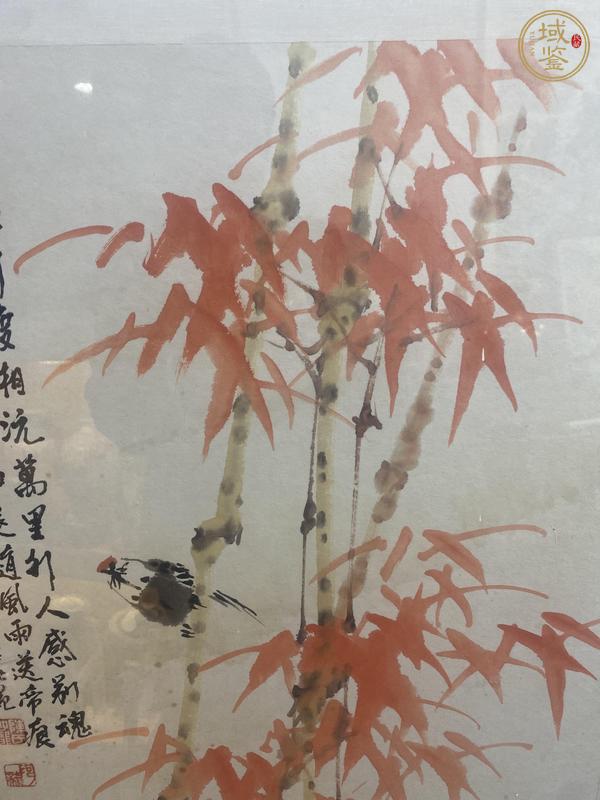 古玩字畫竹雀圖真品鑒賞圖