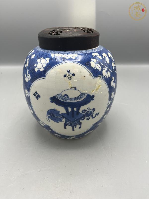 古玩陶瓷康熙青花罐真品鑒賞圖