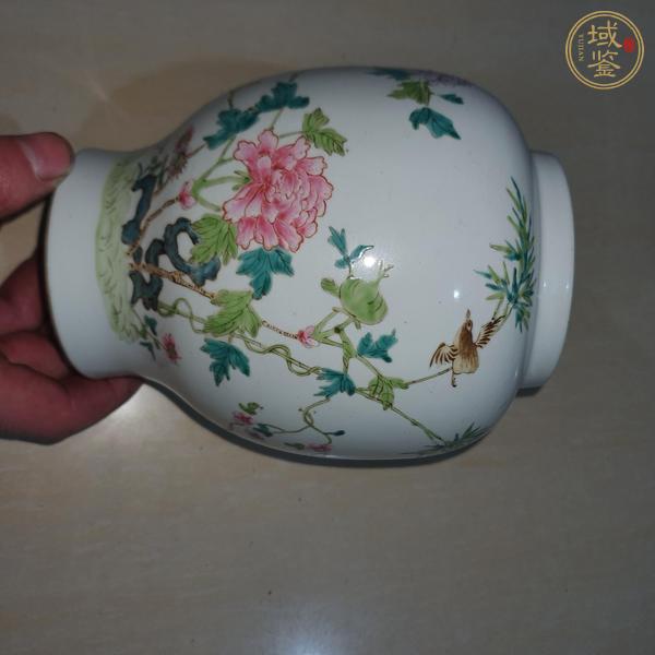 古玩陶瓷花鳥紋粉彩罐真品鑒賞圖