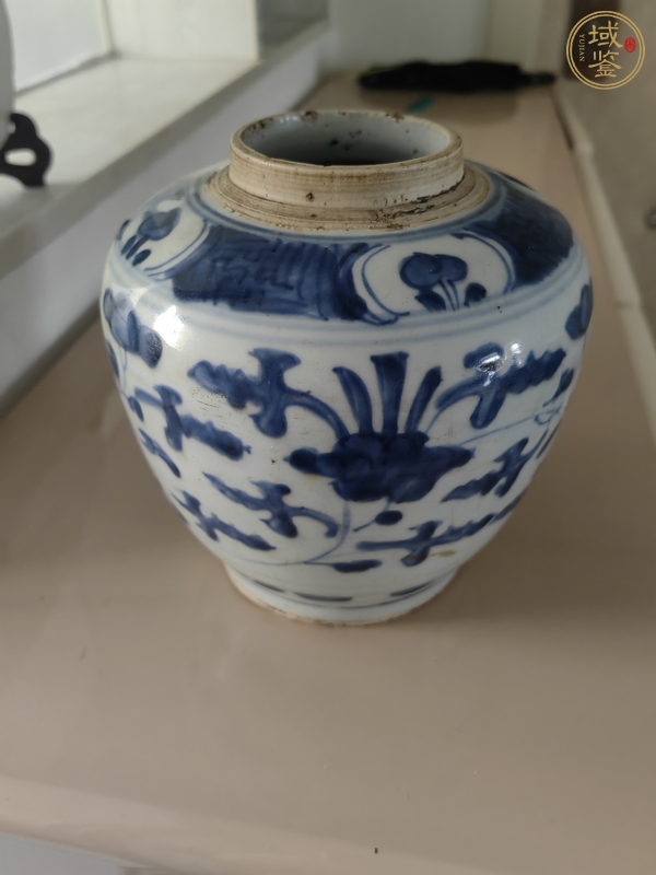 古玩陶瓷青花纏枝花卉紋罐真品鑒賞圖