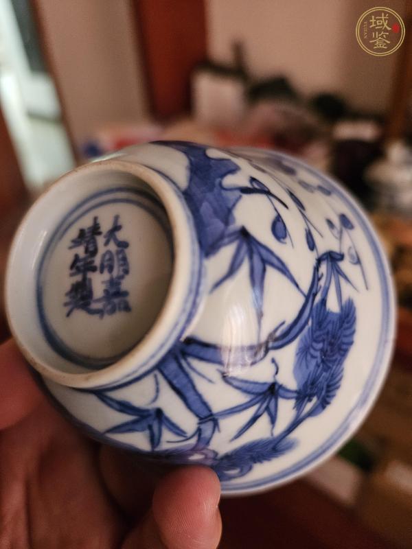 古玩陶瓷青花歲寒三友紋茶碗真品鑒賞圖