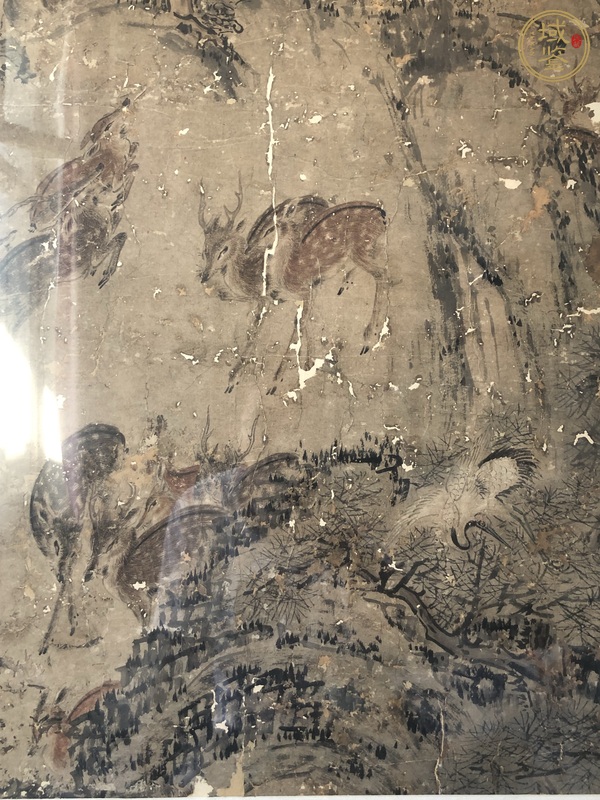 古玩字畫(huà)楊舟鹿鶴同春真品鑒賞圖