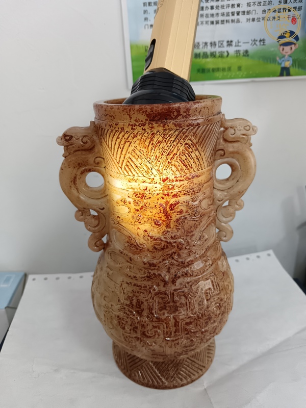 古玩玉器做舊仿古“玉瓶”真品鑒賞圖