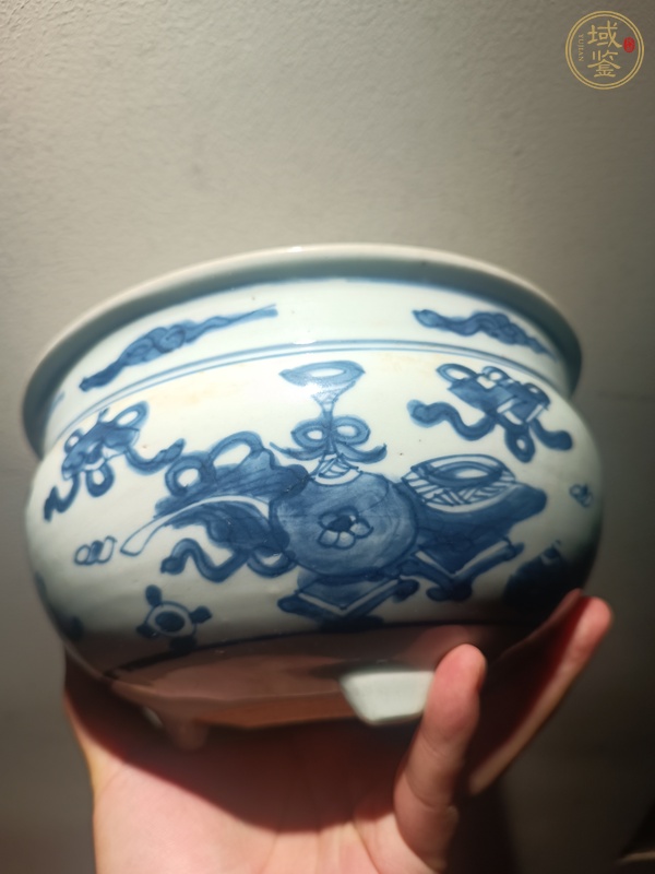 古玩陶瓷康熙青花香爐真品鑒賞圖