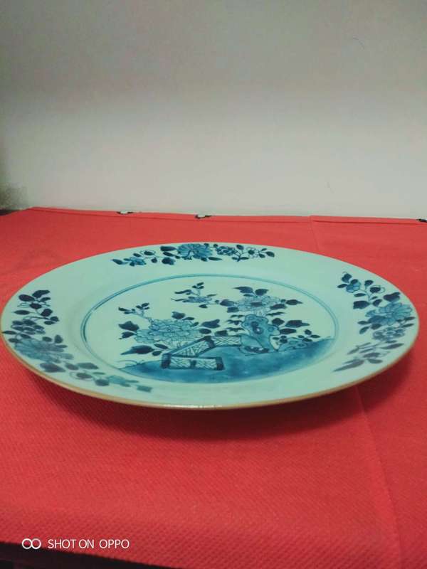 古玩陶瓷青花花卉紋盤拍賣,當前價格1869元
