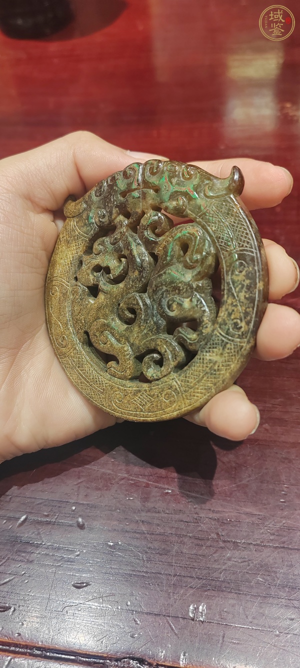 古玩玉器仿古玉雕雙龍型佩真品鑒賞圖