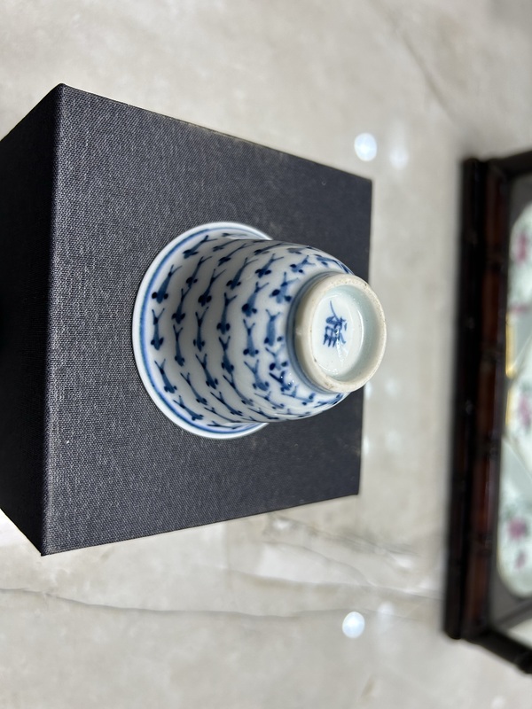 古玩陶瓷青花杯拍賣，當(dāng)前價格1600元