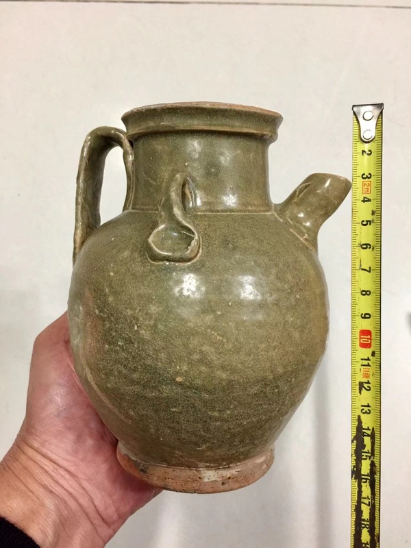 古玩陶瓷宣州窯青釉執壺拍賣,當前價格4888元