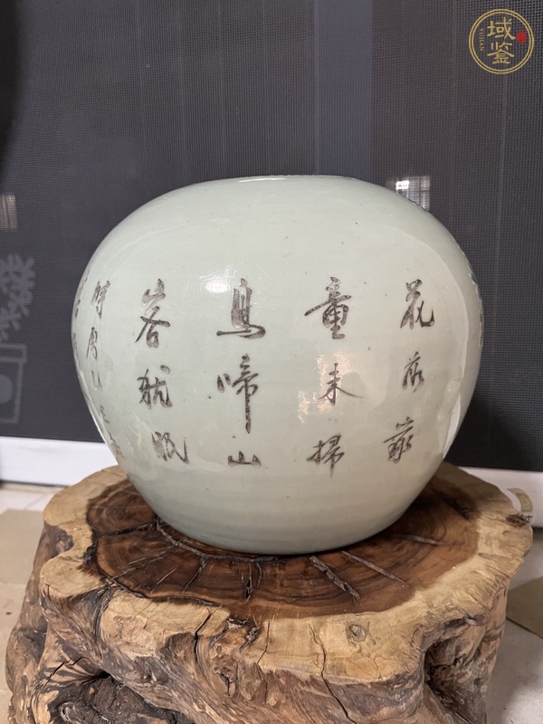 古玩陶瓷江永源款淺絳彩花鳥(niǎo)紋西瓜罐真品鑒賞圖