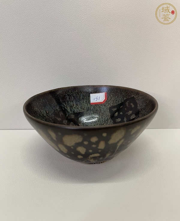 古玩陶瓷吉州窯窯變釉貼花茶盞，注意品相真品鑒賞圖