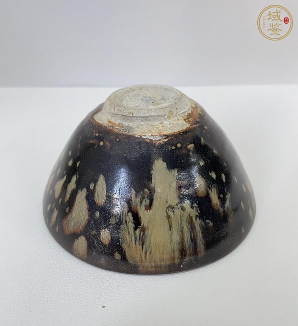 古玩陶瓷吉州窯窯變釉貼花茶盞，注意品相真品鑒賞圖