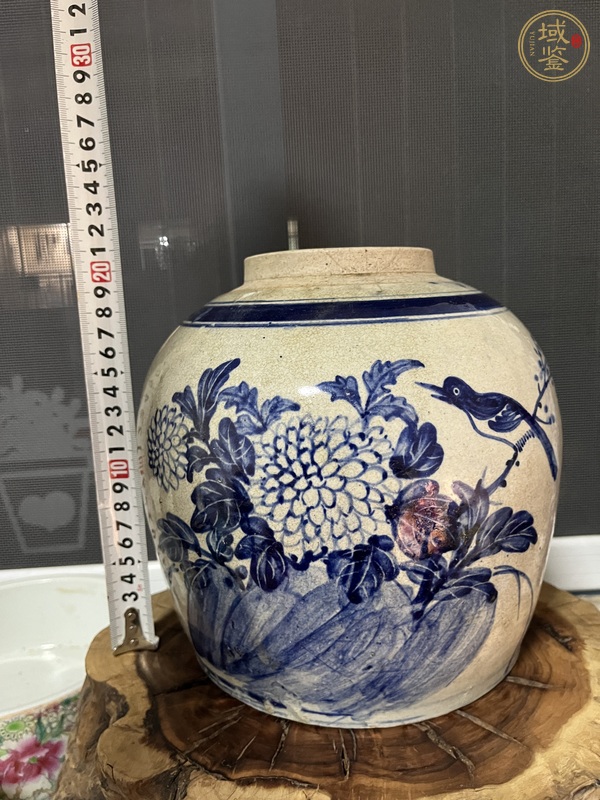 古玩陶瓷花鳥紋青花罐真品鑒賞圖