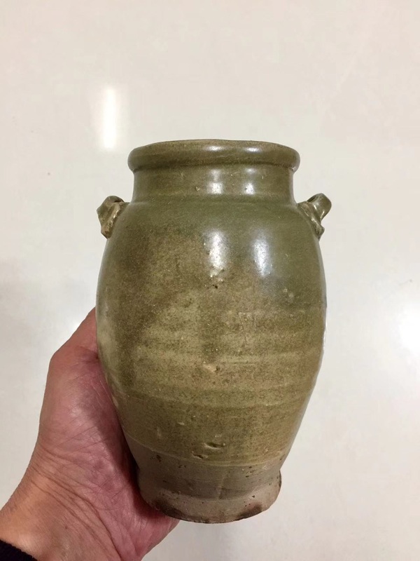 古玩陶瓷宣州窯雙耳唇口瓶拍賣,當前價格2600元