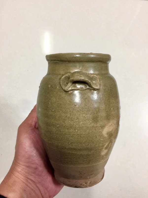 古玩陶瓷宣州窯雙耳唇口瓶拍賣,當前價格2600元