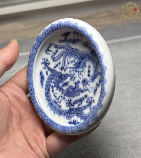 古玩陶瓷龍紋青花洗真品鑒賞圖