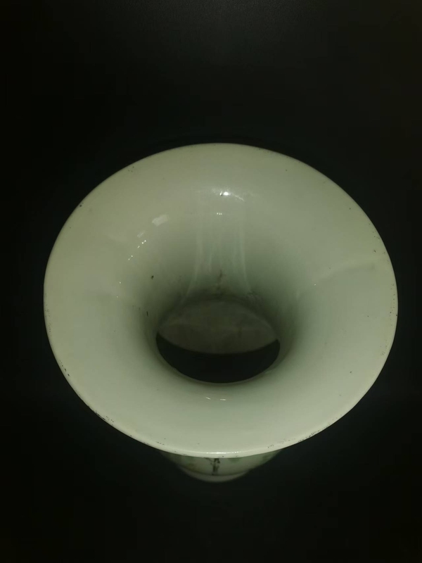 古玩陶瓷粉彩花鳥詩文花觚拍賣,當(dāng)前價(jià)格9988元