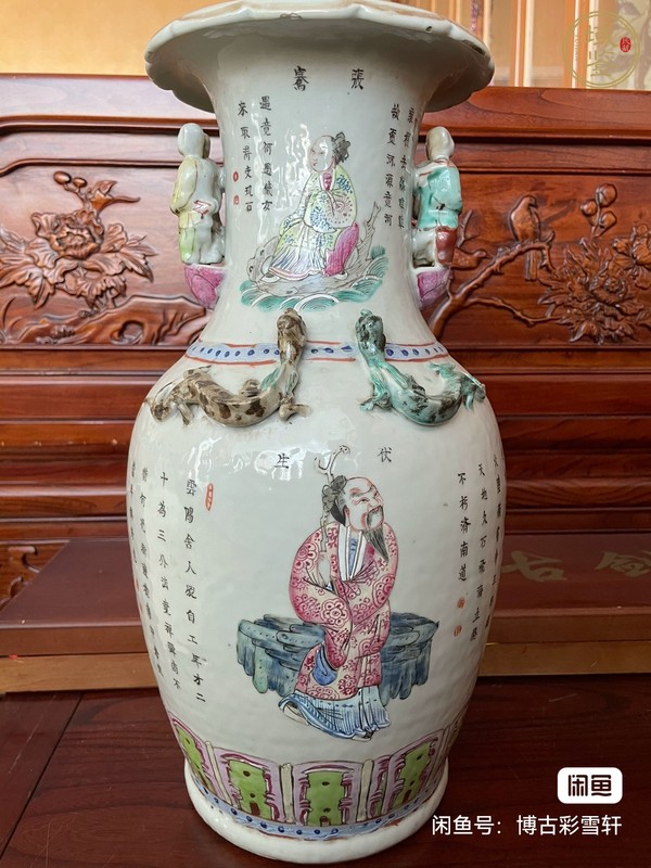 古玩陶瓷無雙譜花瓶真品鑒賞圖