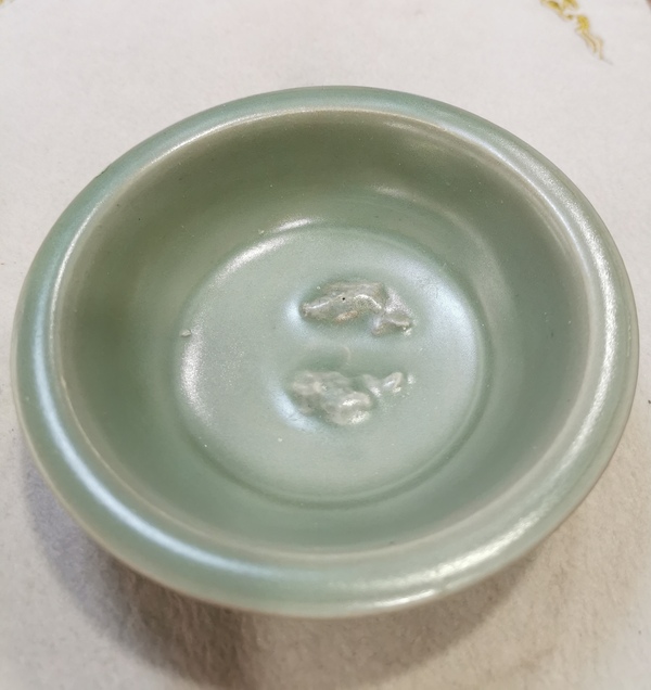 古玩陶瓷南宋龍泉窯雙魚洗拍賣,當前價格35000元