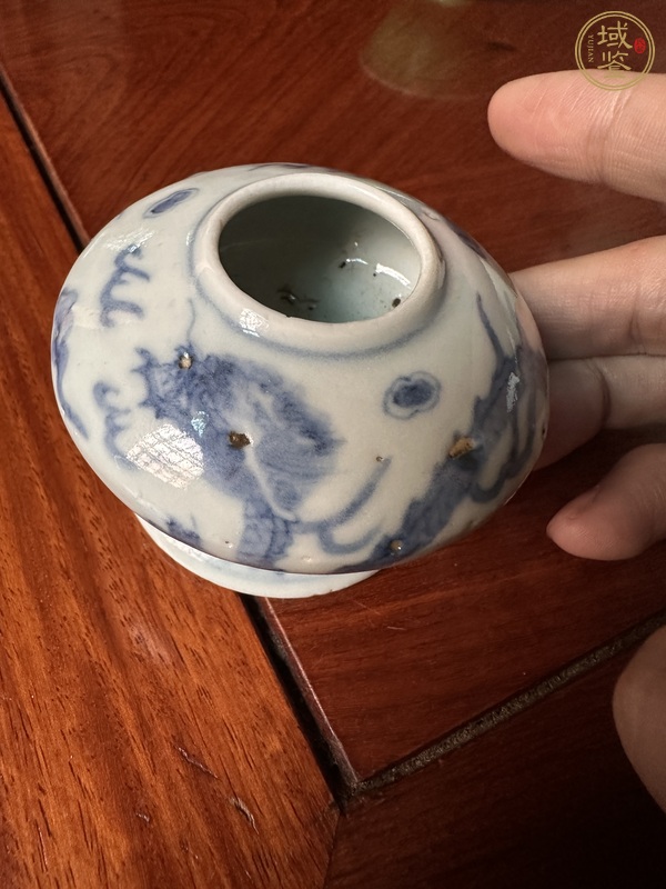 古玩陶瓷青花龍紋水盂真品鑒賞圖