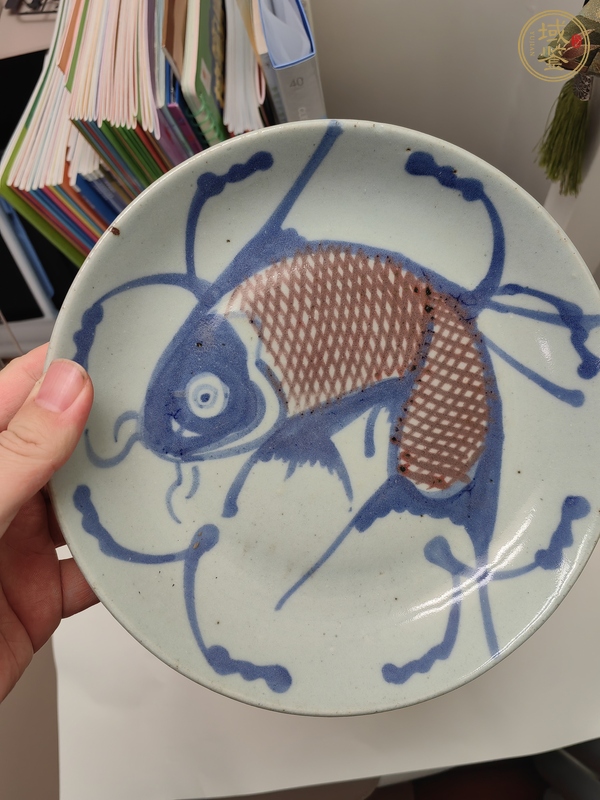 古玩陶瓷魚藻紋盤真品鑒賞圖