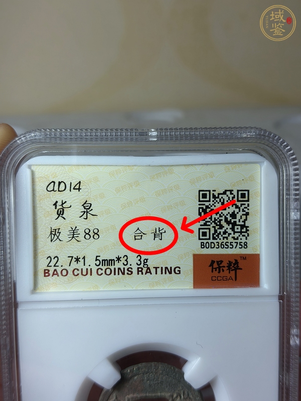 古玩錢幣保粹評級貨泉合背真品鑒賞圖