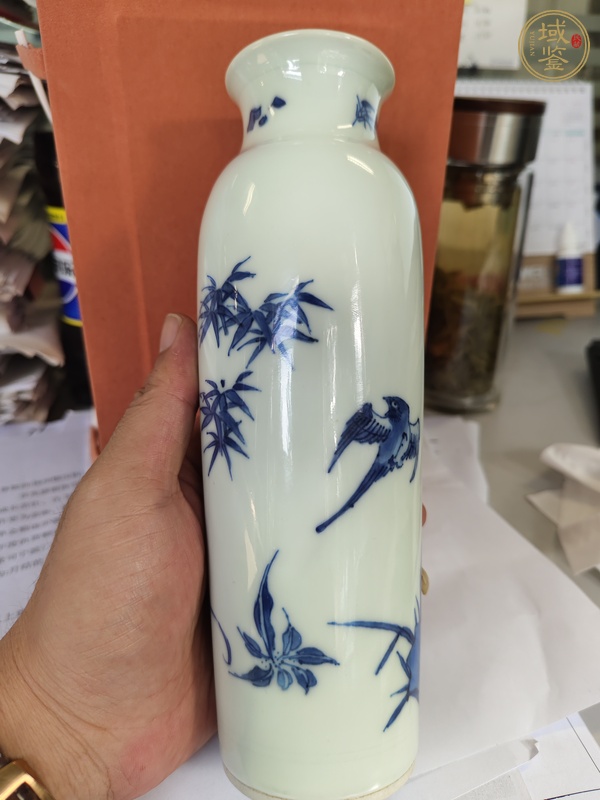 古玩陶瓷青花花鳥紋筒瓶，注意品相真品鑒賞圖