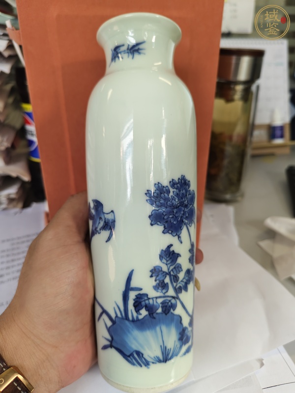 古玩陶瓷青花花鳥紋筒瓶，注意品相真品鑒賞圖