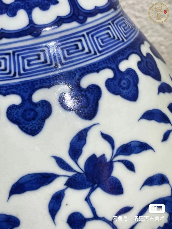 古玩陶瓷青花折枝花果紋蒜頭瓶真品鑒賞圖