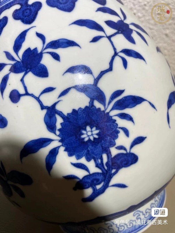 古玩陶瓷青花折枝花果紋蒜頭瓶真品鑒賞圖