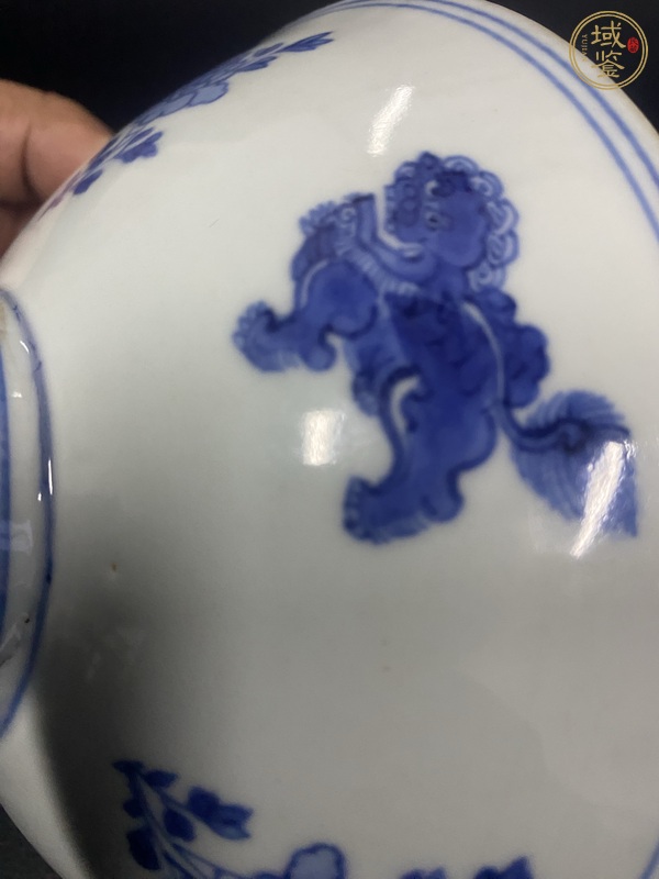 古玩陶瓷青花獅子花紋碗真品鑒賞圖