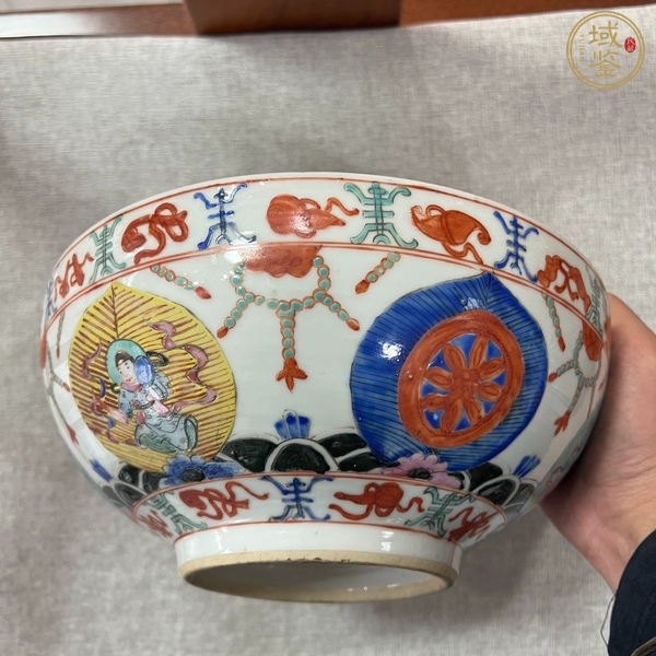 古玩陶瓷七珍八寶粉彩碗真品鑒賞圖