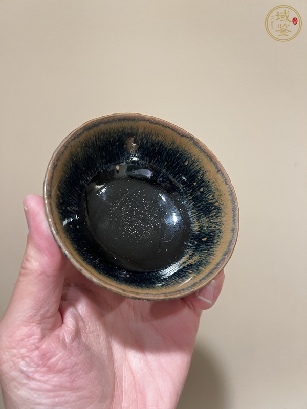 古玩陶瓷磁州窯兔毫釉茶碗真品鑒賞圖