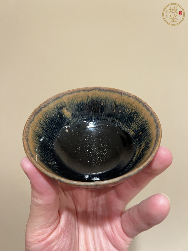 古玩陶瓷磁州窯兔毫釉茶碗真品鑒賞圖