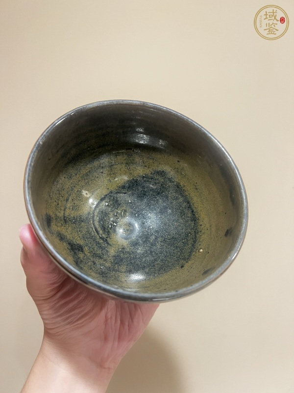 古玩陶瓷磁州窯窯變黑釉茶盞真品鑒賞圖