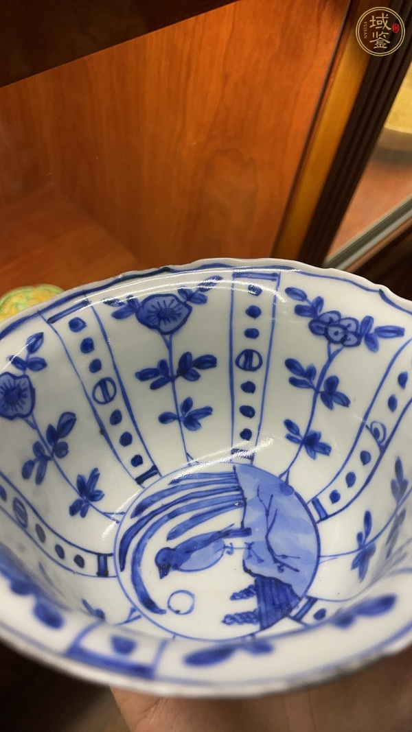 古玩陶瓷晚明青花花鳥杯真品鑒賞圖