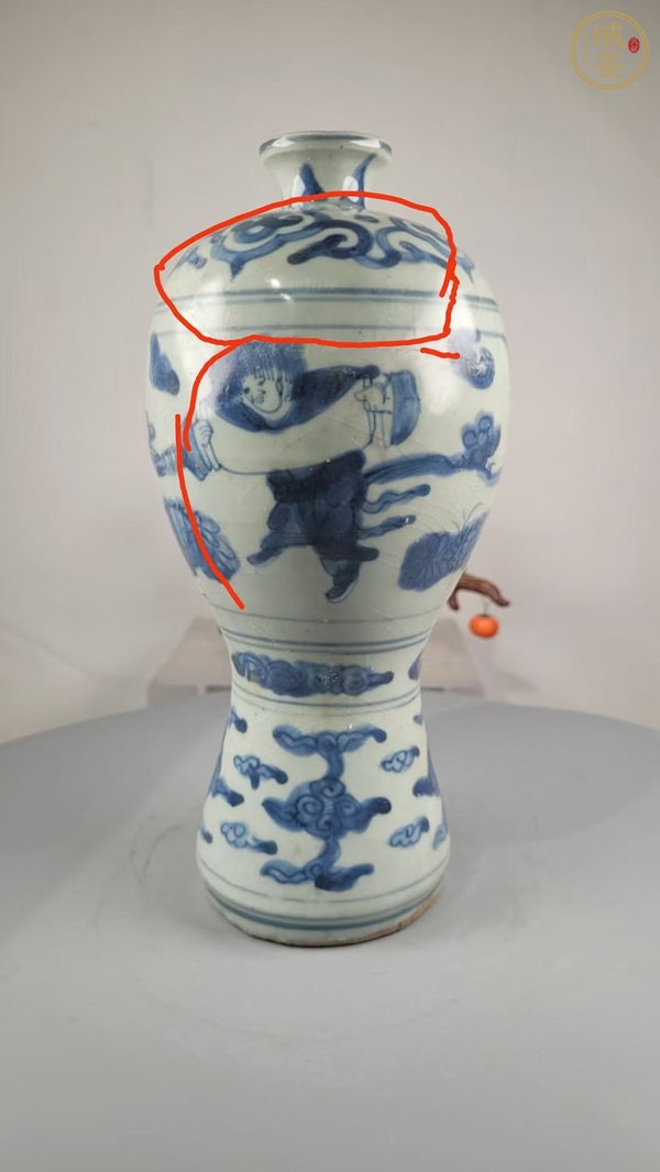 古玩陶瓷青花人物故事梅瓶真品鑒賞圖